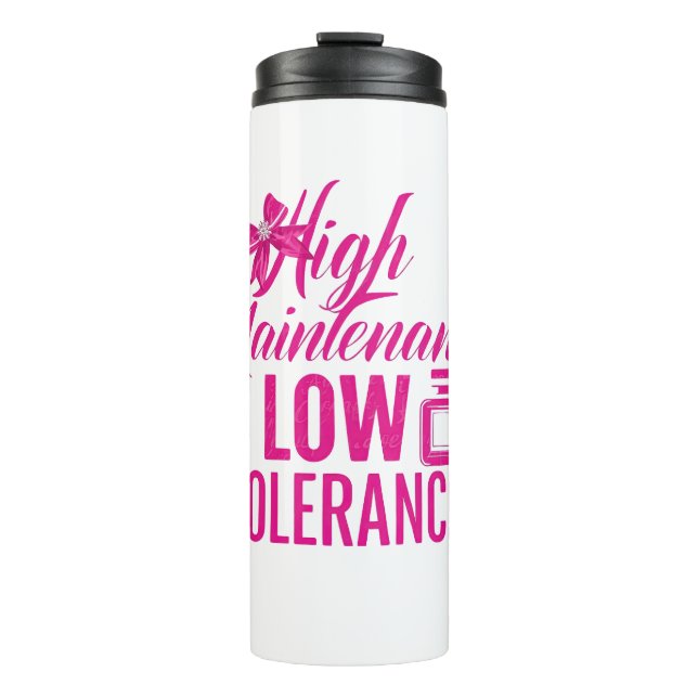 Funny Pink Girly Attitude Quote Thermal Tumbler (Front)