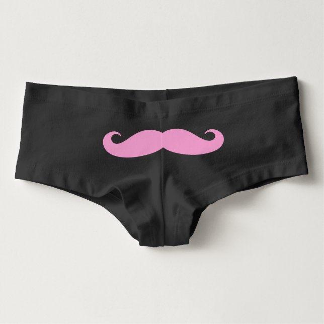 Funny pink handlebar moustache womens underwear (Front)