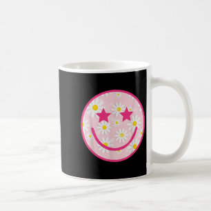 Funny Pink Happy Face Daisy Flower Smile Face Tren Coffee Mug