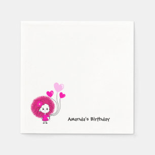 Funny pink lady napkin