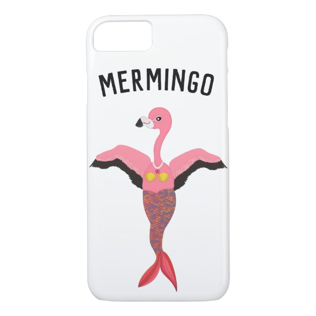 Funny Pink Mermingo Flamingo Mermaid Creature Case-Mate iPhone Case (Back)