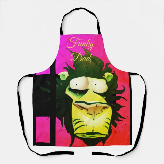 Funny Pink monkey face painting Apron (Front)
