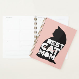 Funny Pink Mother's Day Best Cat Mom Ever Planner