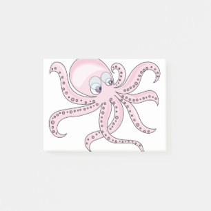 Funny Pink Octopus Post-it Notes