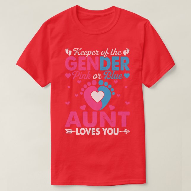 Funny Pink Or Blue Aunt Loves You Gender Reveal Cu T-Shirt (Design Front)