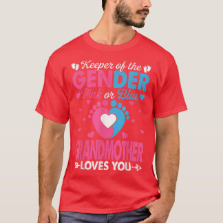 Funny Pink Or Blue Grandmother Loves You Gender Re T-Shirt