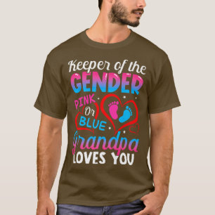 Funny Pink Or Blue Grandpa Loves You Gender Reveal T-Shirt