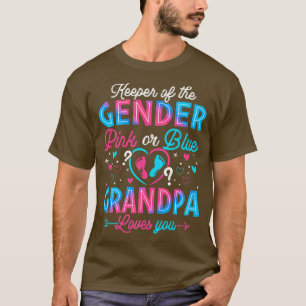 Funny Pink Or Blue Grandpa Loves You Gender Reveal T-Shirt