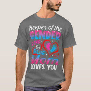 Funny Pink Or Blue Mum Loves You Gender Reveal Cut T-Shirt