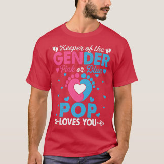 Funny Pink Or Blue Pop Loves You Gender Reveal Cut T-Shirt