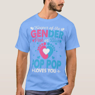 Funny Pink Or Blue Pop Pop Loves You Gender Reveal T-Shirt