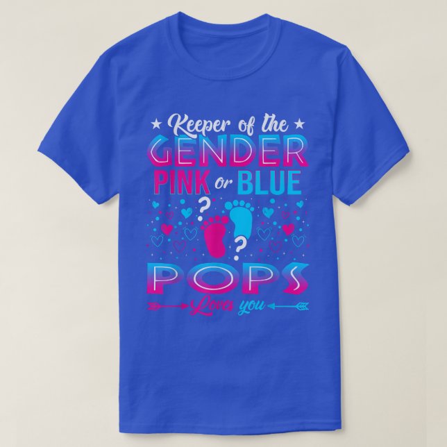 Funny Pink Or Blue Pops Loves You Gender Reveal Cu T-Shirt (Design Front)