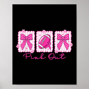 Funny Pink Out Football Breast Cancer Awareness Co Poster