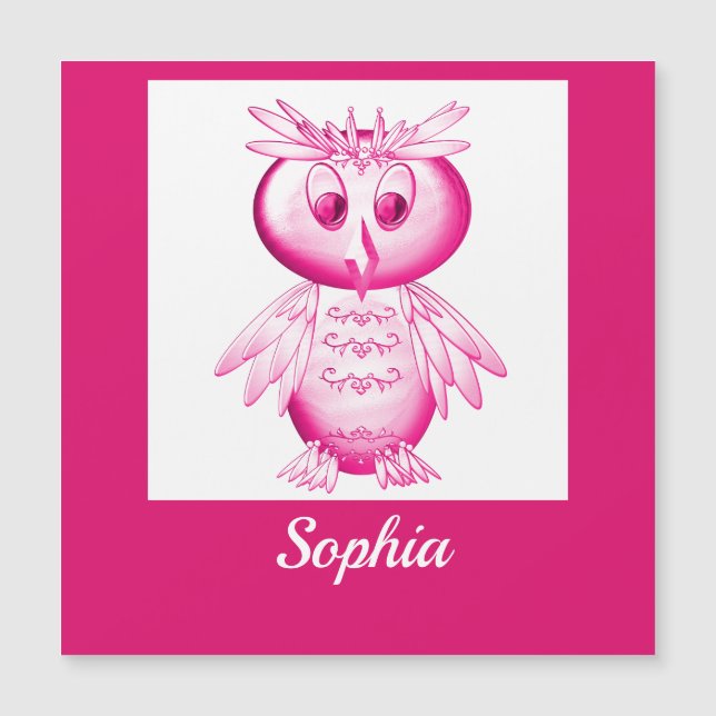Funny Pink Owl Personalised kids (Front)
