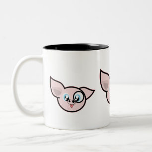 Funny Pink Pig Head Two-Tone Coffee Mug