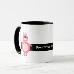 Funny pink pig mug