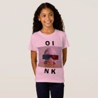 Funny Pink Piggy Bank in 3D Glasses