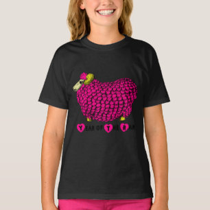 Funny Pink Ram Chinese New Year Zodiac G Black T T-Shirt