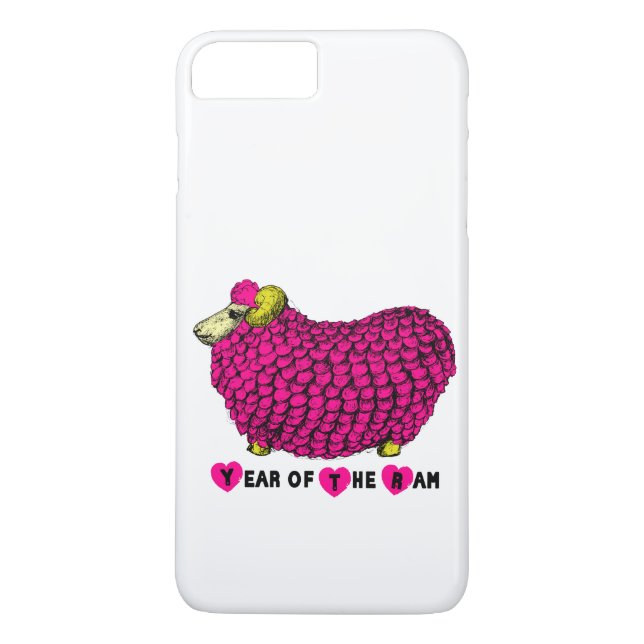 Funny Pink Ram Chinese Year Zodiac iPhone Case-Mate iPhone Case (Back)