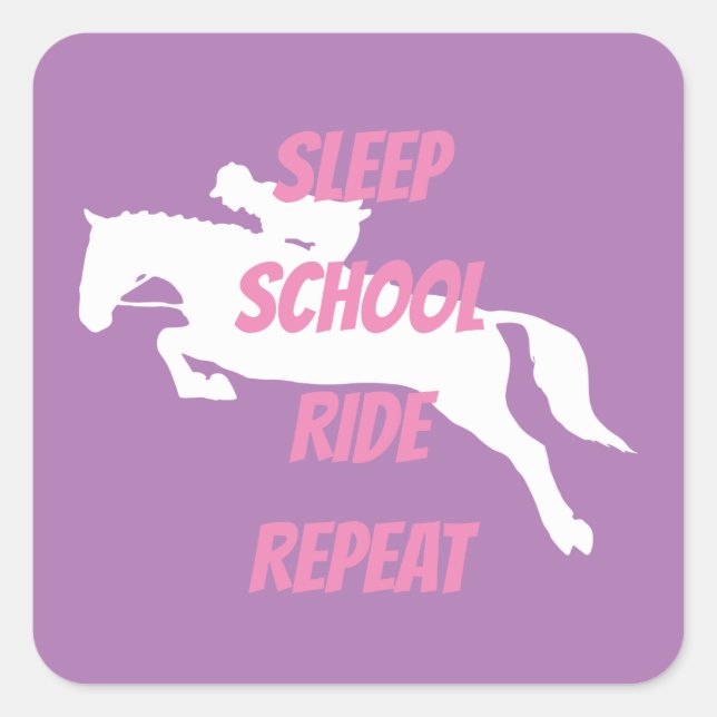 Funny pink sticker horse girls rider (Front)