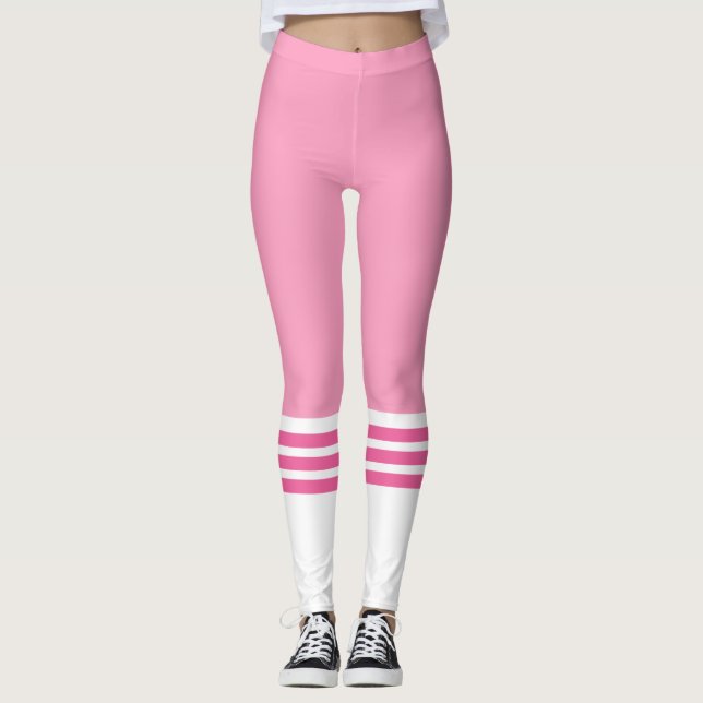 Funny Pink Team Tube Sock  Leggings (Front)