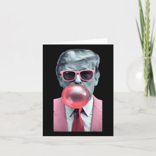 Funny Pink Trump Bubble Gum Yum Tee  Card