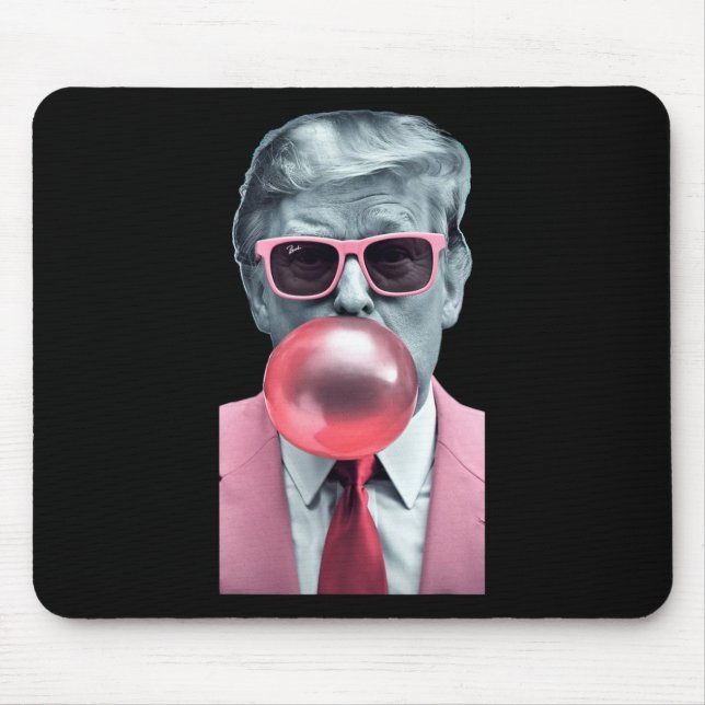 Funny Pink Trump Bubble Gum Yum Tee  Mouse Mat (Front)