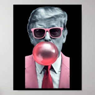 Funny Pink Trump Bubble Gum Yum Tee Poster
