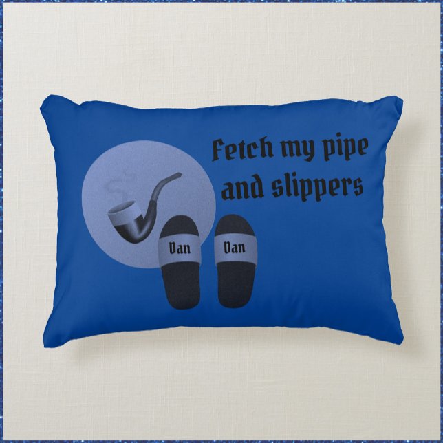 Funny Pipe and Slippers For Him Decorative Cushion (Creator Uploaded)