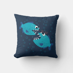 Funny Piranha Fish Gossiping Cushion