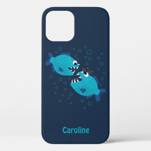 Funny Piranha Fish Kids Name iPhone 12 Case