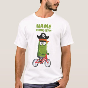 Funny Pirate Cactus Biking Team   Customisable T-Shirt