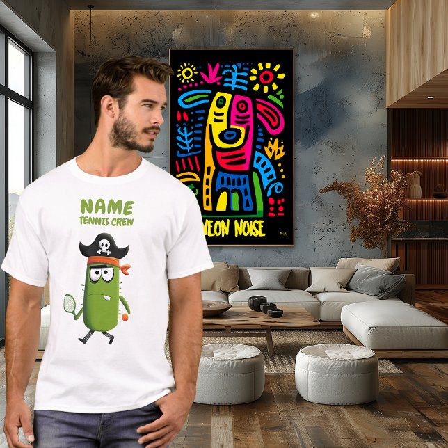 Funny Pirate Cactus Tennis Crew | Customisable T-Shirt (Creator Uploaded)