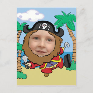 Funny Pirate Cut Out Face Template Postcard