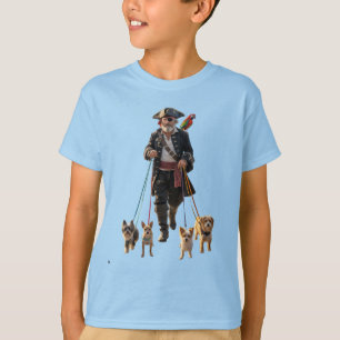 Funny Pirate Dog Walker Kids' T-Shirt