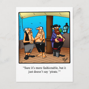 Funny "Pirate Fashion" Humour Postcard