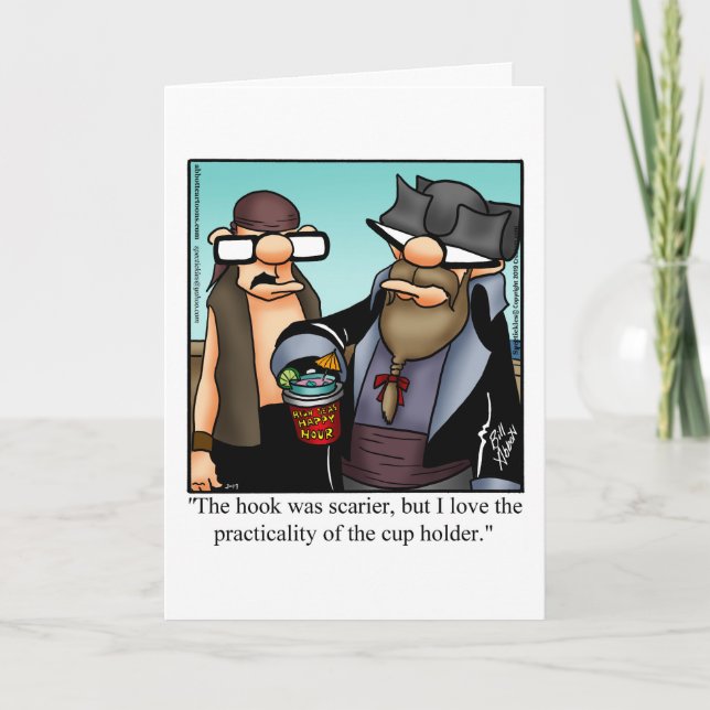 Funny Pirate Humor Blank Greeting Card (Front)