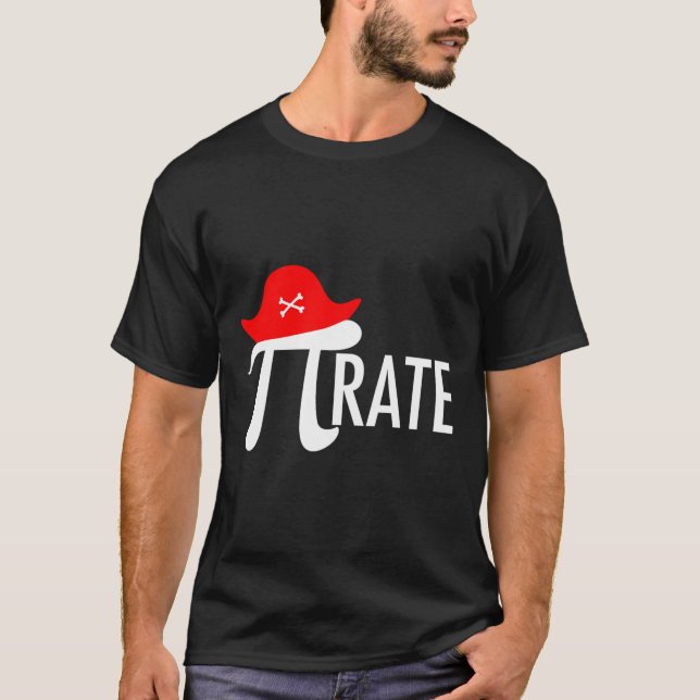 Funny Pirate Math Pun - Pi Day Symbol Humour Tee  (Front)