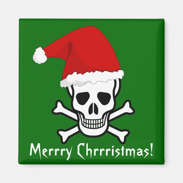 Funny Pirate Merry Christmas Greeting Arrrgh Matey Magnet (Front)