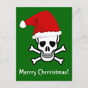Funny Pirate Merry Christmas Greeting Arrrgh Matey Postcard