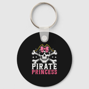 Funny pirate princess coquette bow halloween key ring