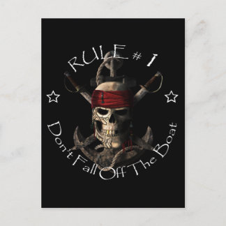 Funny Pirate Saying Do Not Fall Off The Boat Pirat Postcard