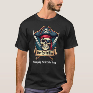 Funny Pirate Skull Tee – One-Eyed Willies Booty