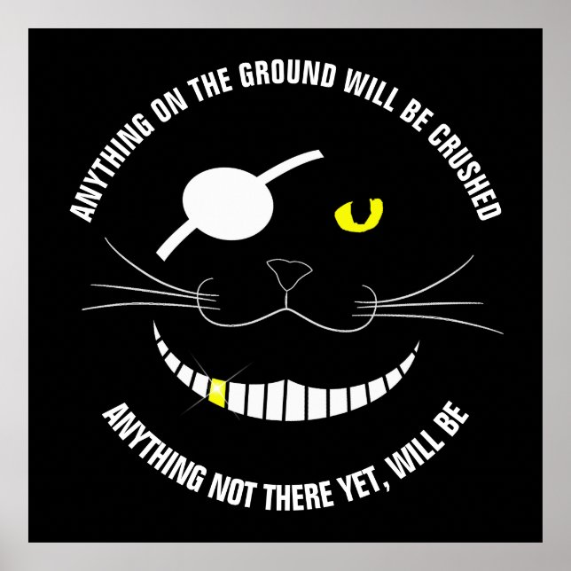 Funny Pirate Smiling Cat With An Eye Patch Poster (Front)