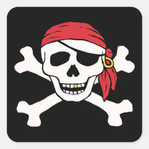 Funny Pirate Square Sticker