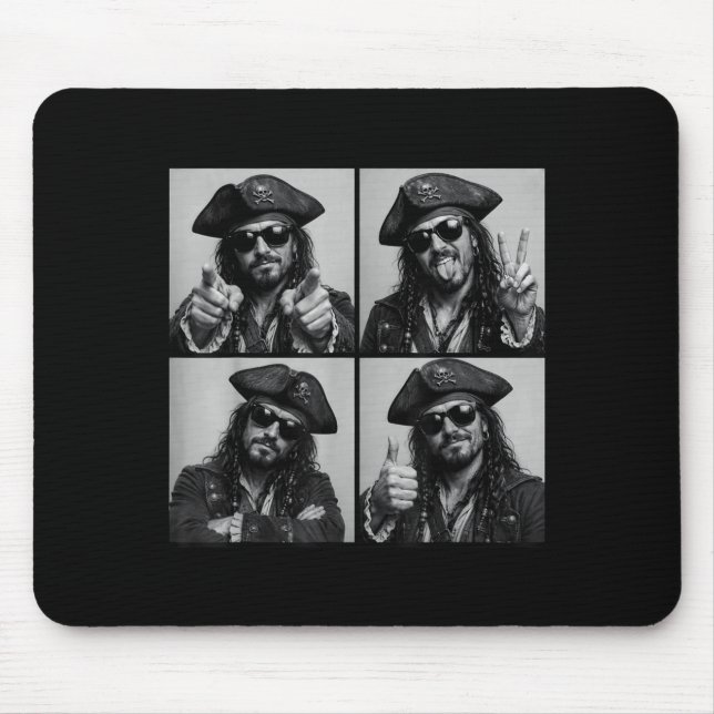 Funny pirate sunglasses photobooth design  mouse mat (Front)