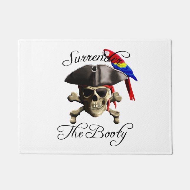 Funny Pirate Surrender The Booty Doormat (Front)