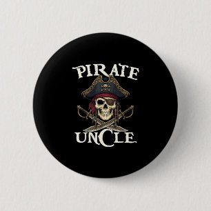 Funny pirate uncle skull family matching costume 6 cm round badge