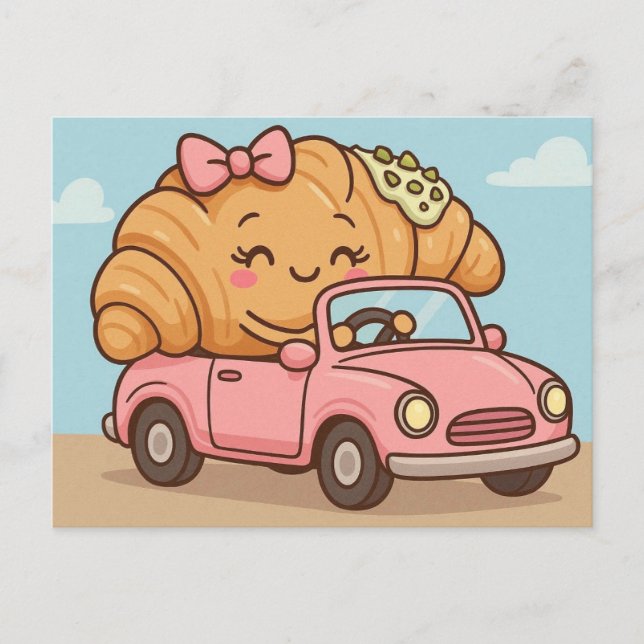 Funny pistachio croissant  postcard (Front)