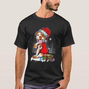 Funny Pit Bull Christmas I Love Mum Tattoo Xmas Pa T-Shirt